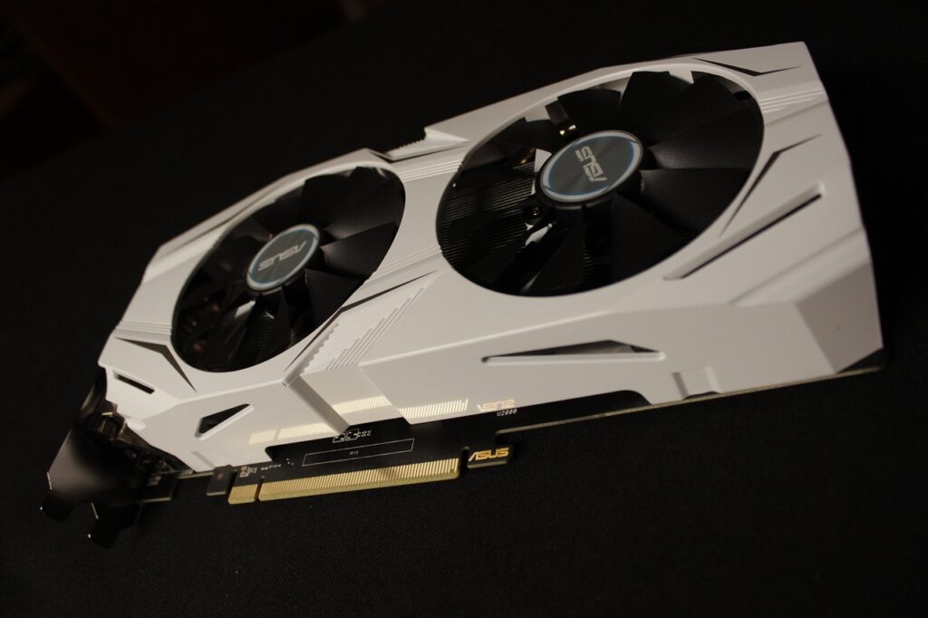 white computer gaming graphics card